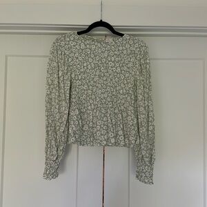 Long sleeve cropped peplum blouse